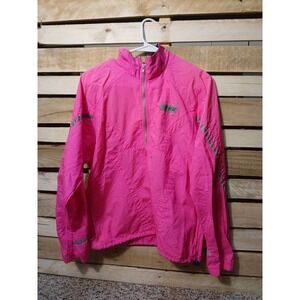 Vintage 80s 90s Nike Neon Pink 1/2 Zip Windbreaker Jacket Womens Medium